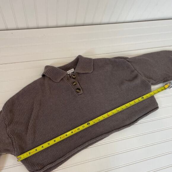 Emory Park Brown Cotton & Acrylic Collared Slouchy Pullover Sweater Size M - Picture 5 of 6